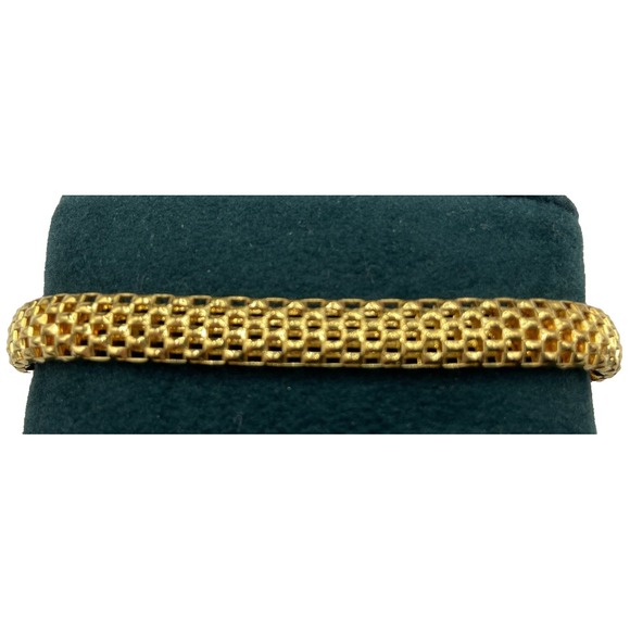 Vintage Italy LIRM Signed Vermeil Gold over Sterling Silver 925 Mesh Bracelet 9" - Picture 1 of 6